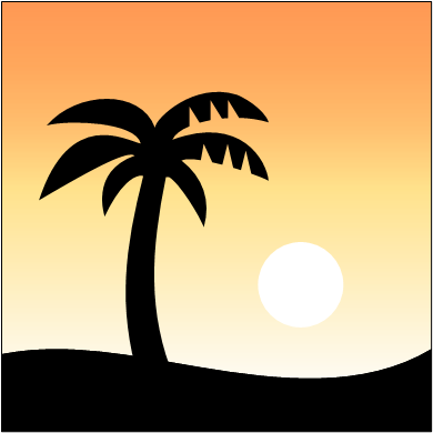 aruba palm tree sunset